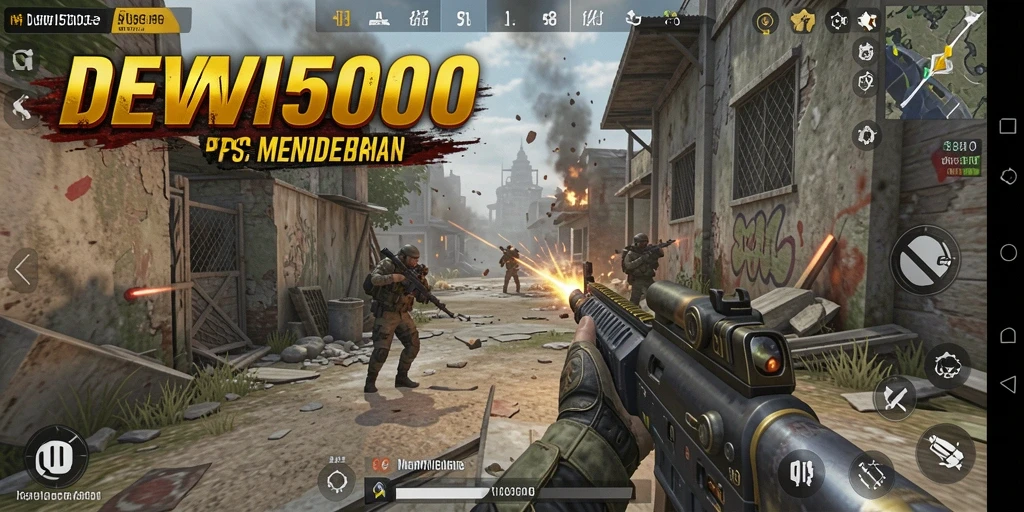 Tampilan action-packed dari gameplay DEWI5000 yang mengesankan.