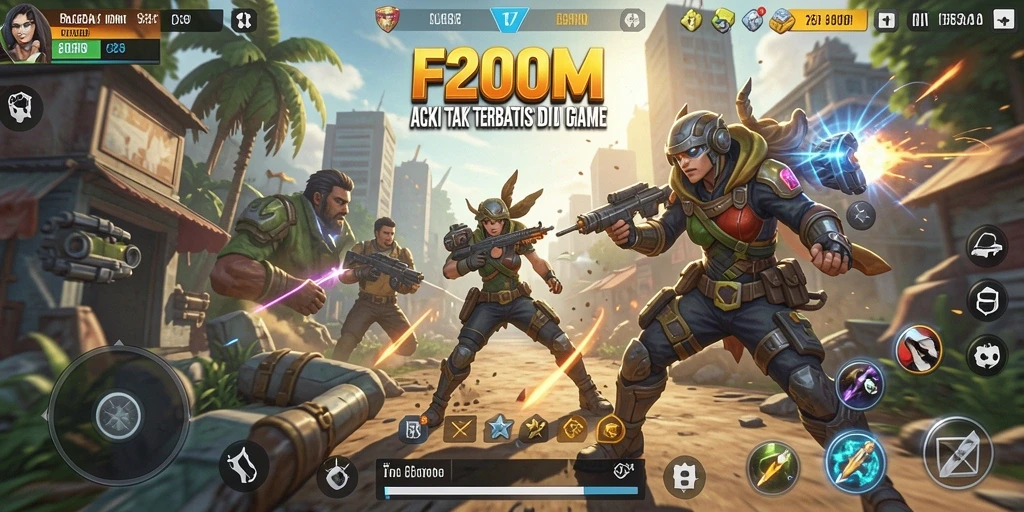 Screenshot F200M menampilkan momen mendebarkan dalam gameplay Action.