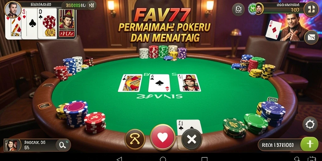 Tampilan menarik dari gameplay Poker di FAV77.
