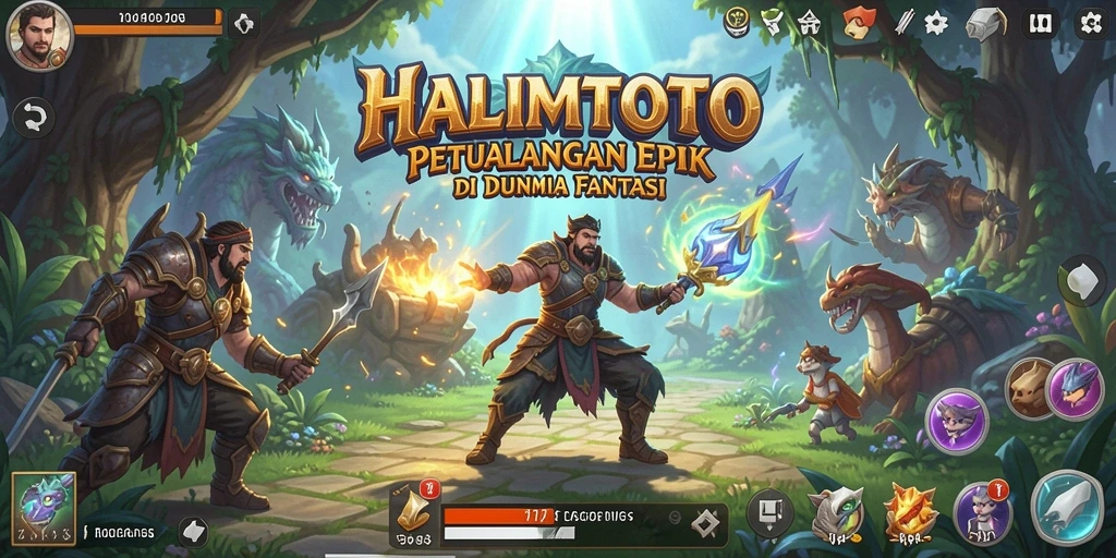 Tangkapan layar menampilkan aksi seru dalam gameplay RPG HALIMTOTO.