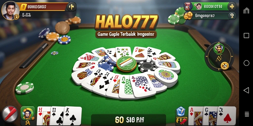 Tampilan menarik gameplay Gaple di HALO777 yang penuh warna.
