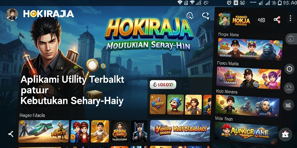 Menampilkan antarmuka HOKIRAJA yang interaktif dan user-friendly.