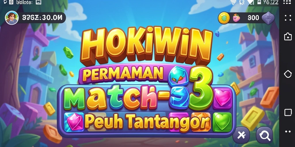 Tampilan gameplay HOKIWIN saat mencocokkan objek match-3.