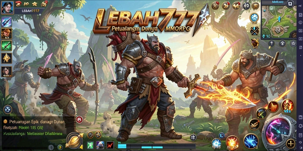 Gameplay menarik dalam <strong>LEBAH777</strong> menampilkan karakter bertarung di dunia fantasi.