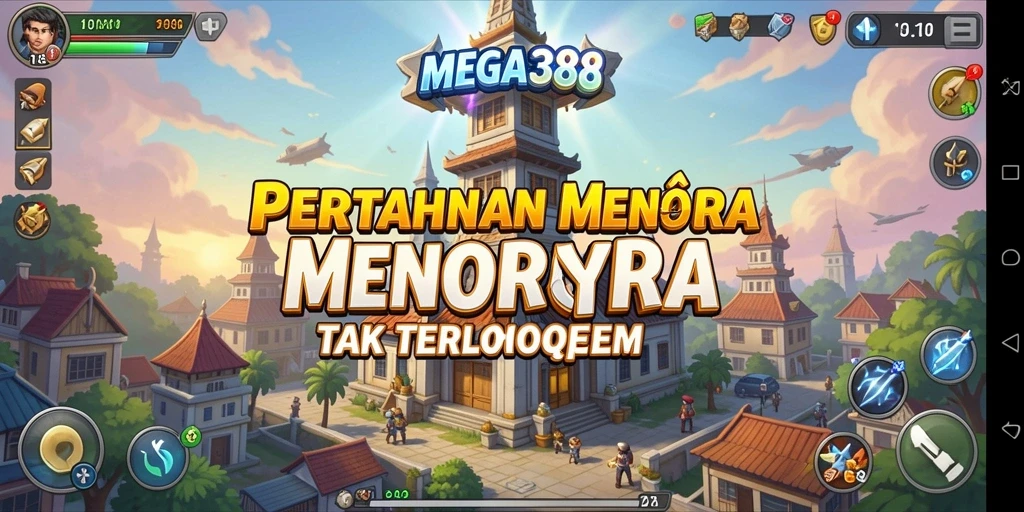 Gameplay seru dan menantang dari MEGA388 dengan elemen Tower Defense.