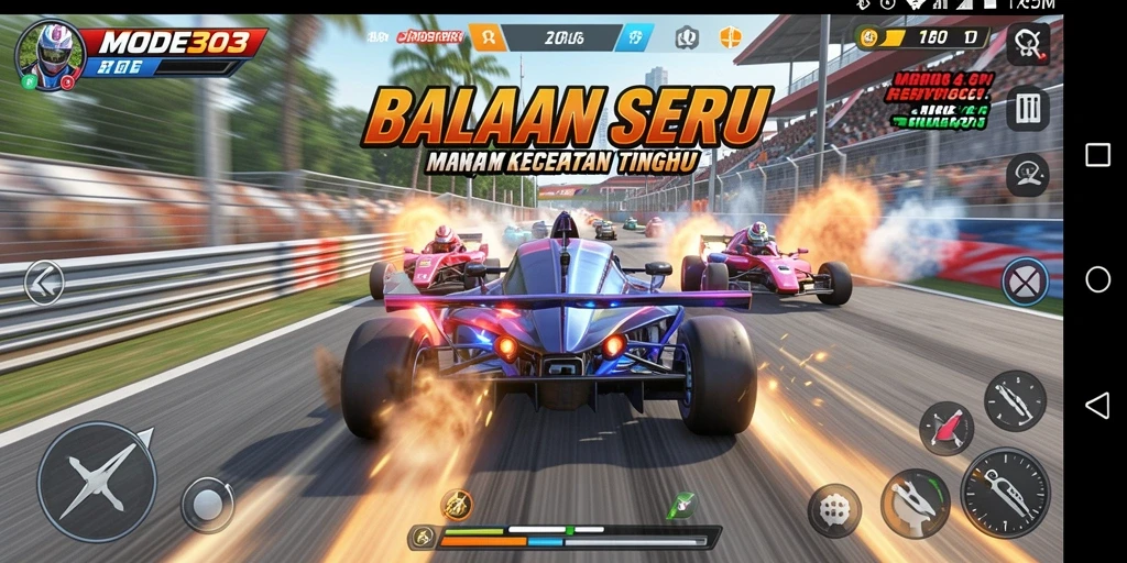 Tampilan gameplay yang menegangkan dalam MODE303.