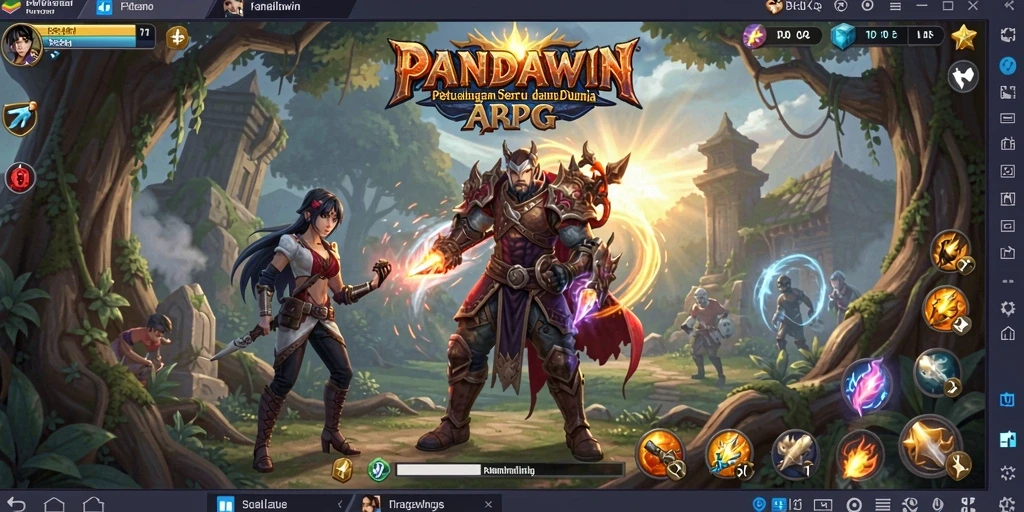 Tampilan screenshot gameplay menampilkan pertarungan seru dalam <strong>PANDAWIN</strong>.