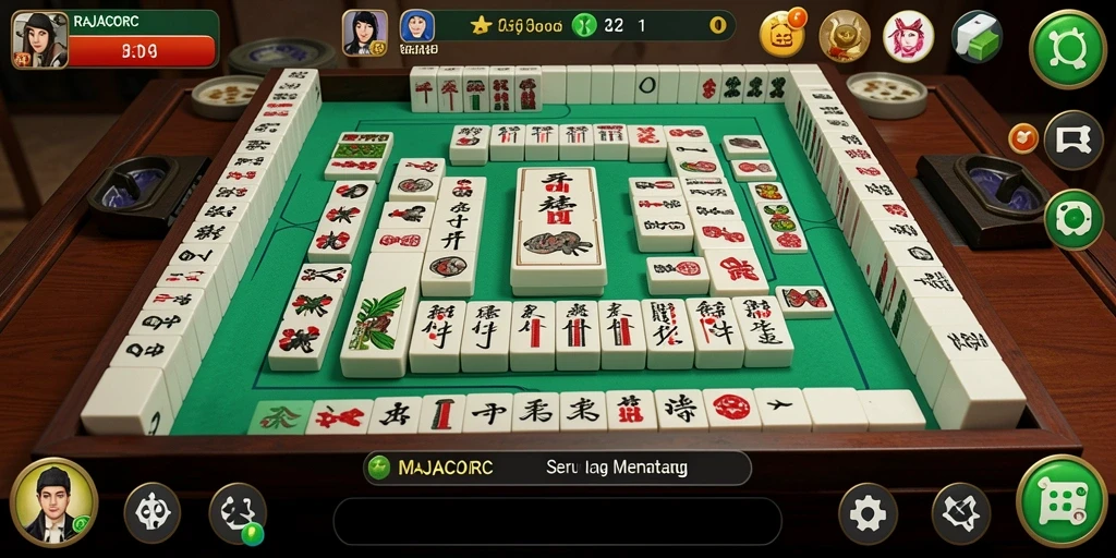 Tampilan menarik dari gameplay Mahjong RAJACORC.