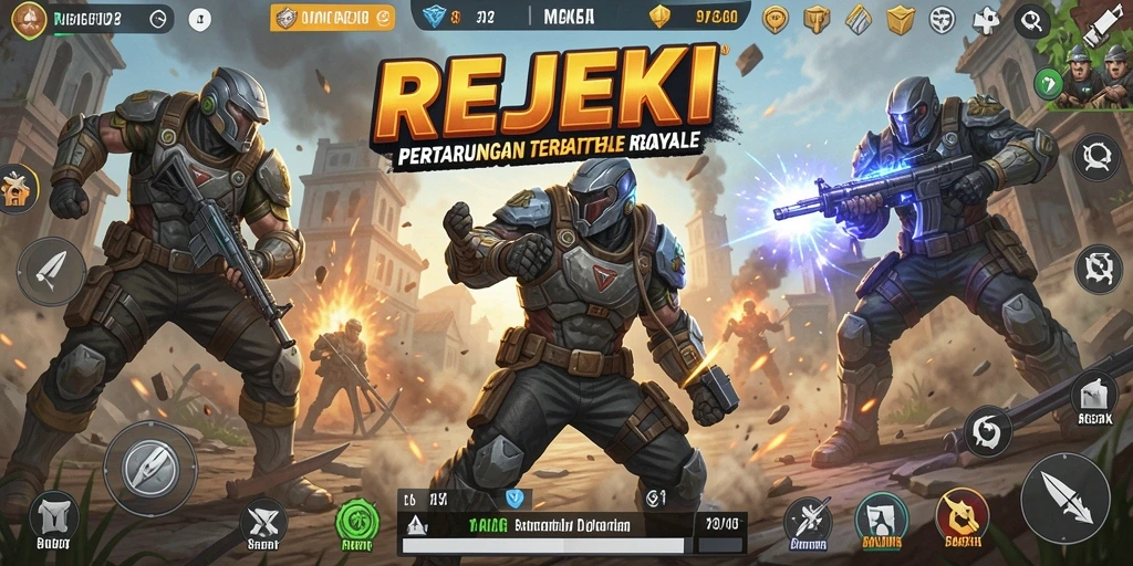 Tampilan gameplay mendebarkan dari game Battle Royale REJEKI.