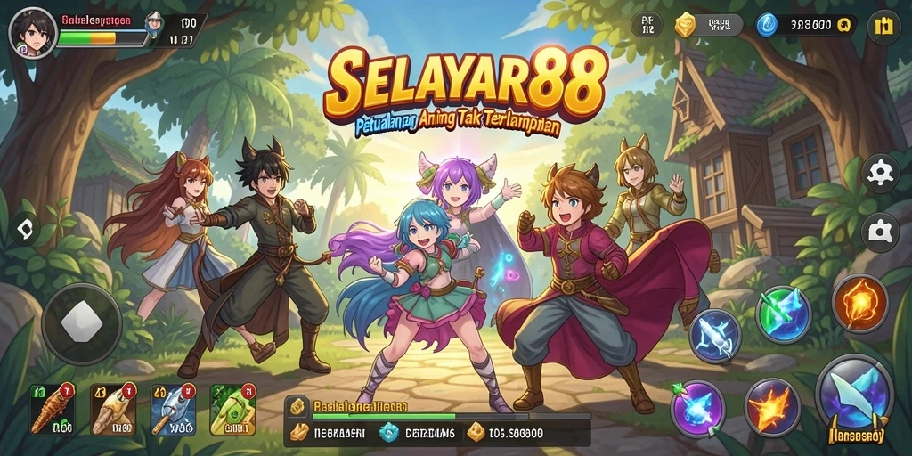 Tampilan gameplay SELAYAR88 yang memikat dengan karakter anime yang menarik.