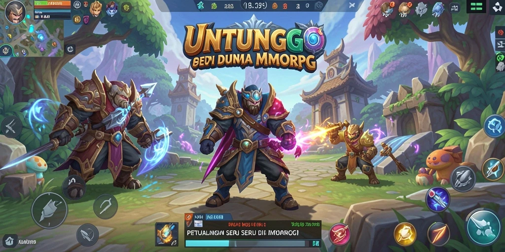 Screenshot gameplay UNTUNGGO menampilkan pertarungan yang epik dan dunia yang luas.